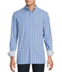 �_�j�G�� �N���~�� �����Y �g�b�v�X �V���c �M���K���`�F�b�N �M���K�� Cremieux Blue Label Tonal Gingham Poplin Long Sleeve Woven Shirt Light Blue �u���[