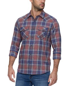 �t���b�O �A���h �A���Z�� �����Y �g�b�v�X �V���c Flag and Anthem Boulder Up UPF Performance Plaid Western Shirt Rust/Navy �l�C�r�[