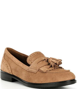 GR[ fB[X V[Y pvX XG[h u[O [t@[ ECCO Women's Classic Tassel Suede Brogue Detail Penny Loafers Camel L