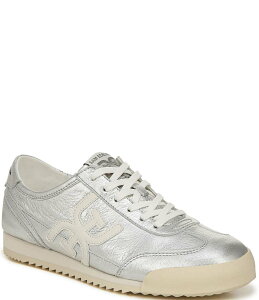 TGf} fB[X {gX JWApc g[ Xj[J[ [X S Sam Edelman Ivey Metallic Double-E Logo Lace-Up Sneakers Soft Silver/Sugar Vo[