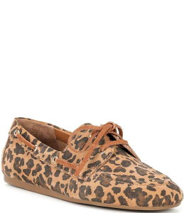 Wrj fB[X V[Y pvX vg XG[h [t@[ Gianni Bini Lionel Leopard Print Suede Flat Loafers Natural Aj}