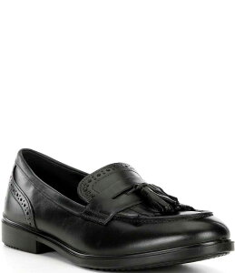 �G�R�[ ���f�B�[�X �V���[�Y �p���v�X �u���[�O ���U�[ ���[�t�@�[ ECCO Women's Classic Tassel Leather Brogue Detail Penny Loafers Black �u���b�N