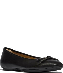 tBbgtbv fB[X V[Y pvX U[ FitFlop Delicato Leather Glitz-Bow L Flats Black