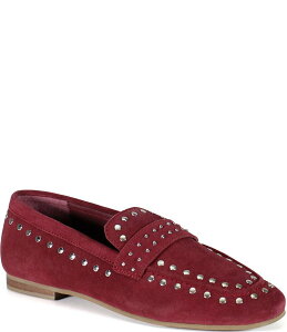 fBogD[ fB[X V[Y Xb|E[t@[ XG[h [t@[ Diba True Can Yon Studded Suede Square Toe Loafers Deep Cherry