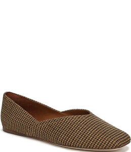 tRTg fB[X V[Y pvX Sarto by Franco Sarto Flexa Adalina Houndstooth Fabric Slip On Flats Mustard Brown }X^[h