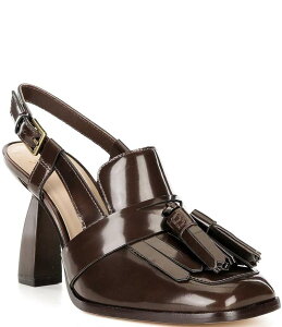 AgjI [j fB[X V[Y q[ U[ [t@[ tW Antonio Melani Cinthia Leather Fringe Tassel Loafer Slingback Pumps Ground Coffee R[q[