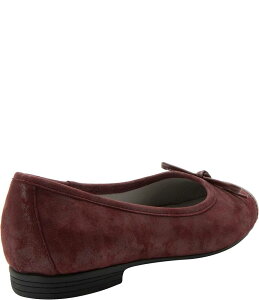 AOA fB[X V[Y pvX XG[h Lbv Alegria Tayla Suede Bow Detail Cap Toe Ballet Flats Maroon Mist }[