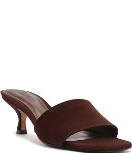 Vbc fB[X V[Y T_ XG[h Schutz Kelsea Suede Slip On Square Toe Dress Slide Sandals Chestnut Brown uE