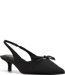 �A���h ���f�B�[�X �V���[�Y �q�[�� ALDO Azizza Slingback Kitten Heel Bow Pumps Black �u���b�N