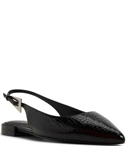 �A���h ���f�B�[�X �V���[�Y �p���v�X ALDO Kristell Croco Embossed Slingback Ballet Flats Black �u���b�N