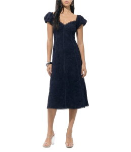 �A�h���C�� ���G ���f�B�[�X �g�b�v�X �����s�[�X �~�f�B�����s�[�X �~�f�B �h�J �L���b�v ���[�X Adelyn Rae Sweetheart Neck Cap Sleeve Embroidered Lace Midi Dress Navy �l�C�r�[