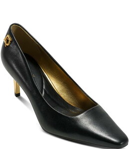 �_�i�L������ ���f�B�[�X �V���[�Y �q�[�� ���U�[ Donna Karan Savita Leather Mid Heel Pumps Black �u���b�N