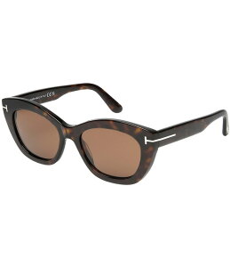 gEtH[h fB[X ANZT[ TOXEACEFA Shiny Classic Dark Havana/Warm Brown TOM FORD Women's Linda 53mm Havana Butterfly Sunglasses