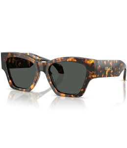 FT[` fB[X ANZT[ TOXEACEFA Versace Women's VE4492U 53mm Square Sunglasses Havana Tortoise/Dark Grey O[