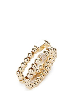 yz Ai&A@ fB[X w ANZT[ Waterproof Beaded Stretch Ring with Cubic Zirconia Stones Gold