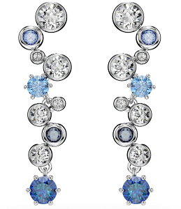 XtXL[ fB[X ANZT[ sAXECO Swarovski Constella Mixed Cut Crystal Linear Earrings Blue/Silver u[