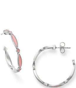 �W�F�[���Y �G�C�����[ ���f�B�[�X �A�N�Z�T���[ �s�A�X�E�C�������O James Avery Cordoba Enamel Hoop Earrings Sterling Silver/Pink �s���N