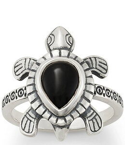 �W�F�[���Y �G�C�����[ ���f�B�[�X �A�N�Z�T���[ �w�� James Avery Turtle Gemstone Ring Sterling Silver/Black Onyx �u���b�N