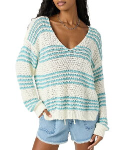 �I�j�[�� ���f�B�[�X �A�E�^�[ �j�b�g�E�Z�[�^�[ �Z�[�^�[ O'Neill Lyla Yarn Dyed Stripe Long Sleeve Sweater Nile Blue �u���[