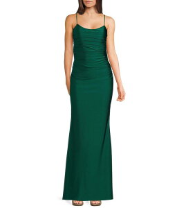 �~�b�h�i�C�g �h�[�� ���f�B�[�X �g�b�v�X �����s�[�X �T�e�� �j�b�g Midnight Doll Satin Knit Scoop Neck Bow Back Dress Hunter