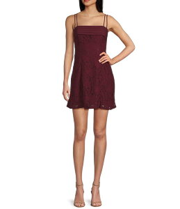 �V�e�B���@�C�u ���f�B�[�X �g�b�v�X �����s�[�X �I�[�o�[���C City Vibe Shirred Overlay Bodice Fit and Flare Dress Wine ���C��