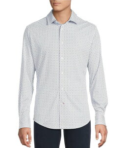 �_�j�G�� �N���~�� �����Y �g�b�v�X �V���c �v�����g �R�[�g �j�b�g Cremieux Blue Label Interlock Coat Front Long Sleeve Geometric Print Knit Shirt White Multi �z���C�g