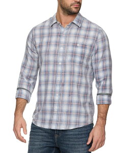 �t���b�O �A���h �A���Z�� �����Y �g�b�v�X �V���c ���B���e�[�W Flag and Anthem Loxley Vintage Plaid Long Sleeve Woven Shirt Blue/White/Mauve �z���C�g