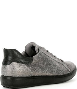 yz GR[ fB[X Xj[J[ V[Y Women's Soft VII Leather Elastic Lace Slip On Sneakers Steel/Black
