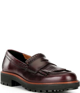 GR[ fB[X V[Y pvX u[O U[ [t@[ ECCO Metropole Oslo Leather Kiltie Brogue Detail Penny Loafers Dark Ruby r[