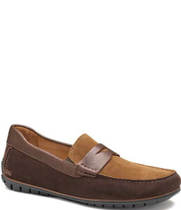 WXgAh}[tB[ Y V[Y Xb|E[t@[ XG[h [t@[ Johnston & Murphy Mens Cort 2.0 Suede Penny Loafers Brown Multi uE