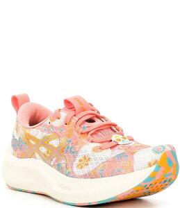AVbNX fB[X V[Y Xj[J[ t[ vg t[ ASICS Women's Noosa Tri 16 Floral Multi Print Running Sneakers Guava/Techno Cyan VA