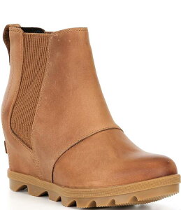 �\���� ���f�B�[�X �V���[�Y �T���_�� �`�F���V�[ �u�[�c ���U�[ Sorel Women's Joan Rhapsody Waterproof Leather Chelsea Wedge Booties Velvet Tan/Gum �^��