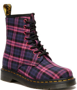 hN^[}[` fB[X V[Y u[cECu[c Dr. Martens Women's 1460 Tartan Plaid Combat Booties Pink Multi sN