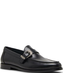 XeB[u }f Y V[Y Xb|E[t@[ U[ [t@[ Steve Madden Men's Alcona Leather Western Buckle Hardware Dress Loafers Black ubN