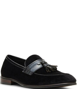 yz XeB[u }f Y Xb|E[t@[ V[Y Men's Salinas Velvet Tassel Dress Slip On Loafers Black