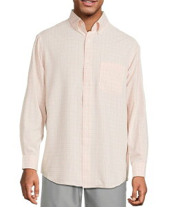 ���E���h�g�D���[�A���h���[�N �����Y �g�b�v�X �V���c Roundtree & Yorke Performance The Traveler Long Sleeve Checked Chambray Sport Shirt Orange �I�����W