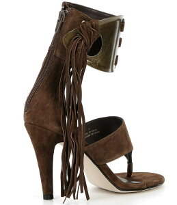 【送料無料】 ジェフリー キャンベル レディース ヒール シューズ I-Dare-U Suede Fringe Hardware Ankle Wrap Dress Sandals Brown