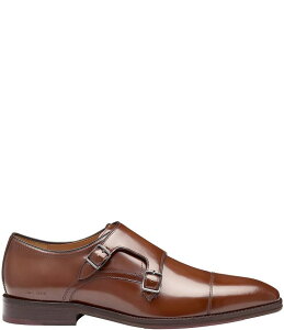 【送料無料】 ジョンストンアンドマーフィー メンズ スリッポン・ローファー シューズ Men's Sullivan Leather Monk Strap Cap Toe Dress Shoes Brown