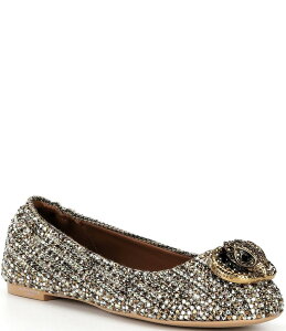【送料無料】 カートジェイガーロンドン レディース パンプス シューズ Chelsea Houndstooth Crystal Ornamented Ballerina Flats Beige
