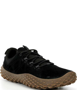 ������ �����Y �V���[�Y �X�j�[�J�[ �X�G�[�h Merrell Men's Wrapt Suede Sneakers Black/Gum �u���b�N