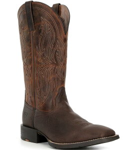 �A���A�g �����Y �V���[�Y �X���b�|���E���[�t�@�[ �u�[�c ���U�[ Ariat Men's Sport Rustler Leather Western Boots Toffee Hippo Print/Rich Oak