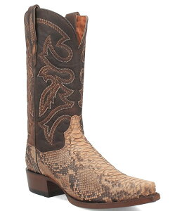 �_���|�X�g �����Y �V���[�Y �u�[�c�E���C���u�[�c ���U�[ Dan Post Men's Sturgis 13 Python Snake Leather Western Boots Sand �T���h