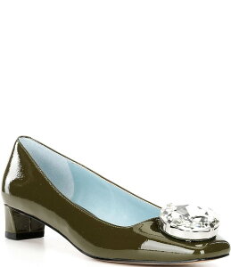 �t�����Z�X�o�����^�C�� ���f�B�[�X �V���[�Y �q�[�� ���U�[ FRANCES VALENTINE Mary Mod Patent Leather Oversized Jewel Ornament Pumps Olive �I���[�u