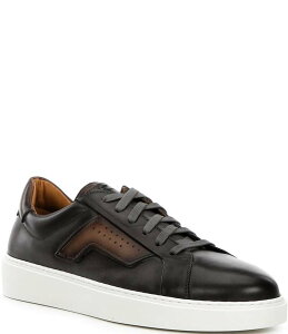 }Oi[j Y V[Y hXV[Y Xj[J[ U[ Magnanni Men's Phoenix Leather Slip On Sneakers Grey/Brown O[
