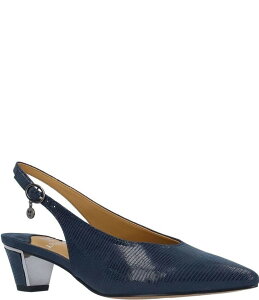WFCj[ fB[X V[Y q[ J. Renee Darra Lizard Embossed Sling Back Pumps Navy lCr[