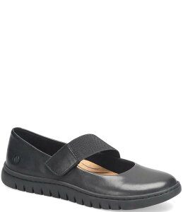 �{�[�� ���f�B�[�X �V���[�Y �p���v�X ���U�[ Born Aspen Leather Mary Jane Flats Black �u���b�N