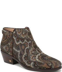 TGf} fB[X V[Y u[cECu[c vg AN u[c Sam Edelman Petty Paisley Print Fabric Ankle Booties Olive Multi I[u