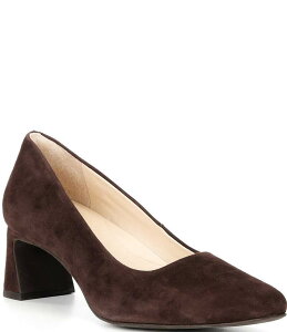 yz AbNX}[ fB[X q[ V[Y Daphne Suede Block Heel Pumps Dark Brown Roast