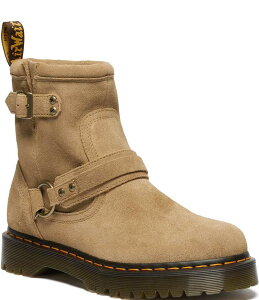 hN^[}[` fB[X V[Y u[cECu[c XG[h u[c Dr. Martens Women's Anistone Suede O-Ring Harness Hardware Biker Booties Savannah Tan ^