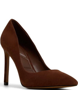 �A���h ���f�B�[�X �V���[�Y �q�[�� �X�G�[�h ALDO Lala Suede Pointed Toe Dress Pumps Brown �u���E��